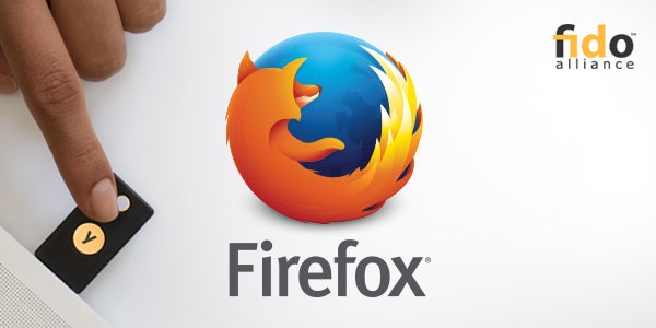 Firefox quantum logo and the YubiKey