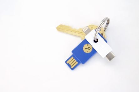 Yubikey sky key and lightning key on keychain