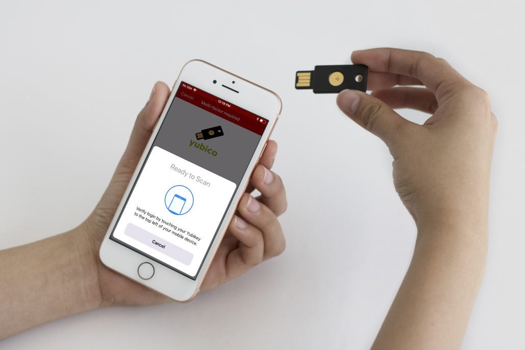 yubikey authenticating iphone