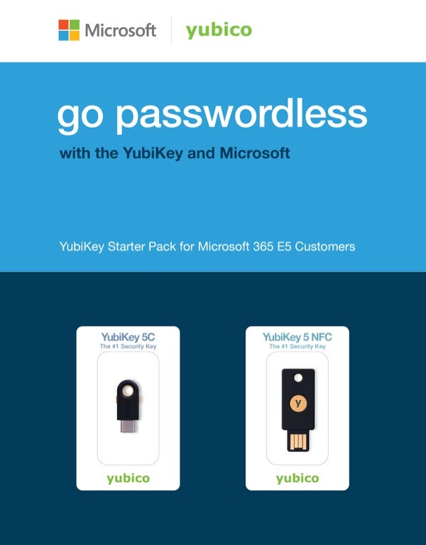 go passwordless microsoft starter pack