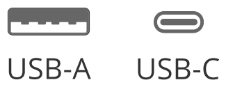 USB-A and USB-C ports