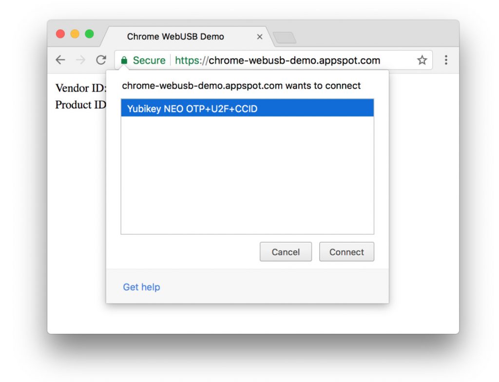 chrome webusb demo web tab