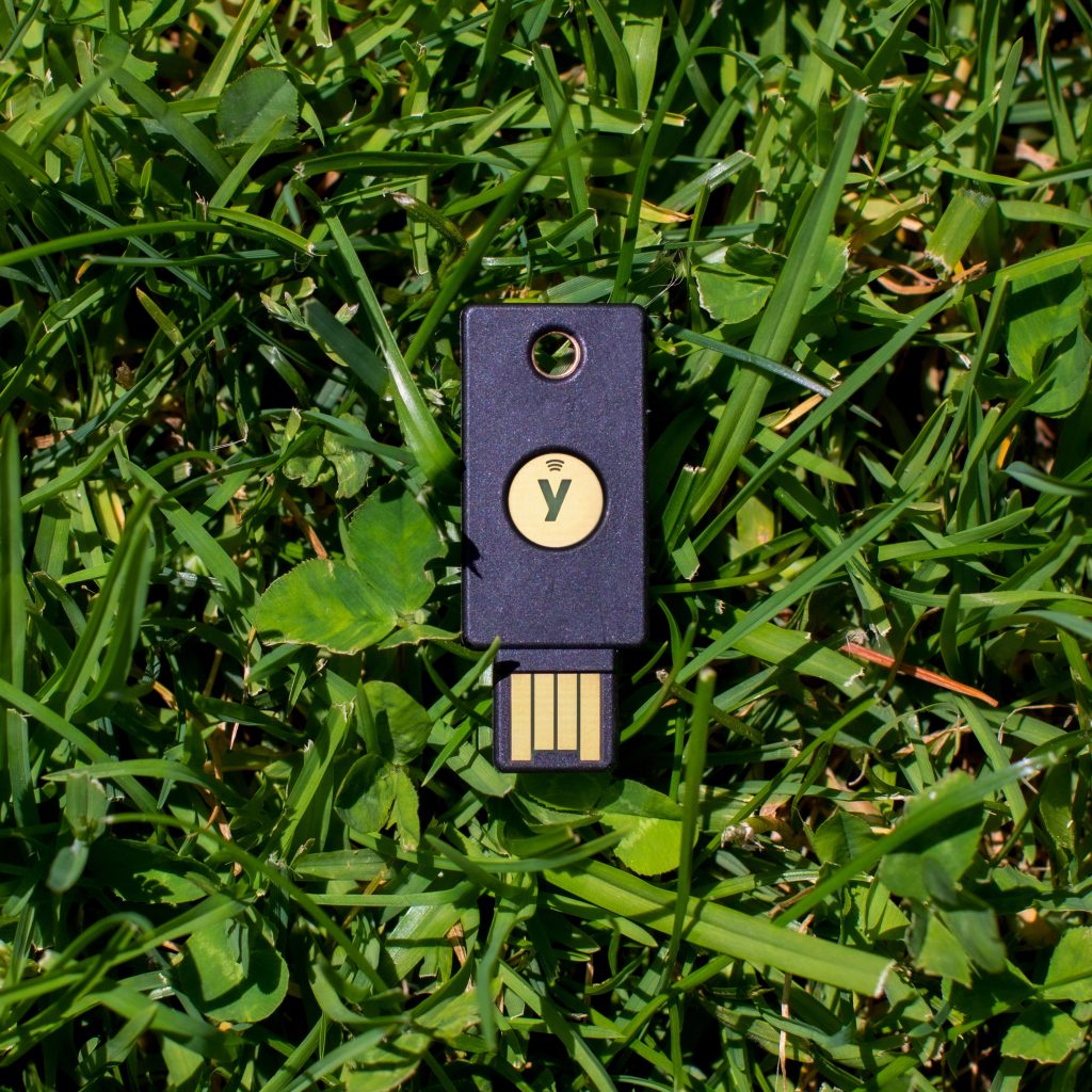 YubiKey in grass