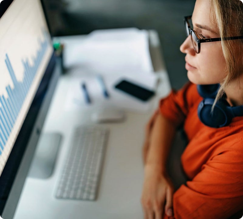 woman working at computer