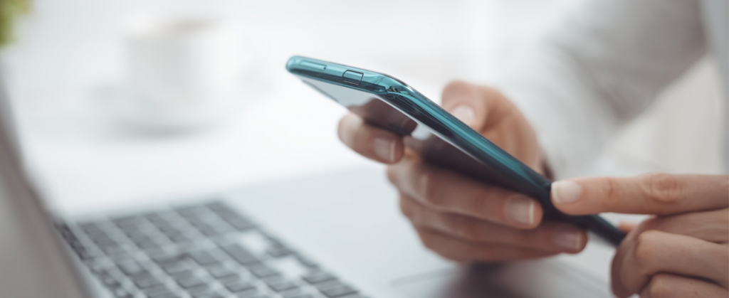 user holding phone