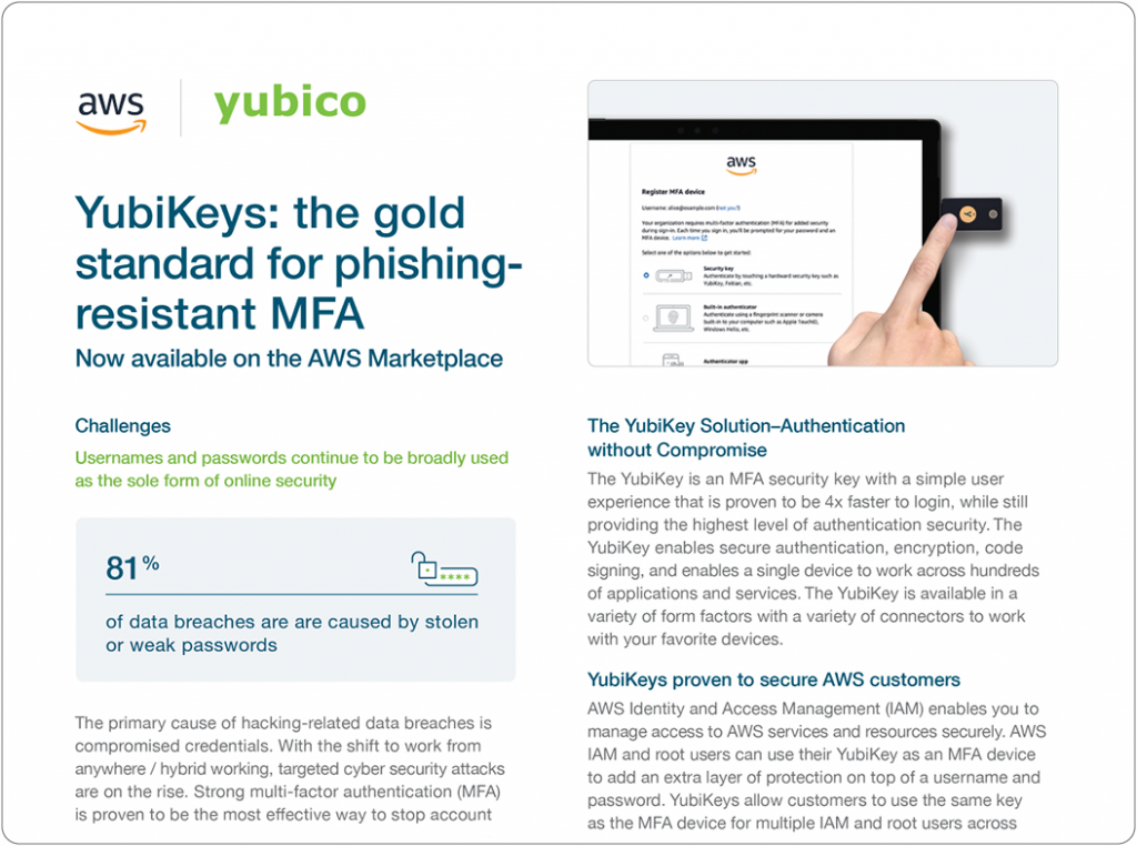 aws marketplace and YubiKey solution brief