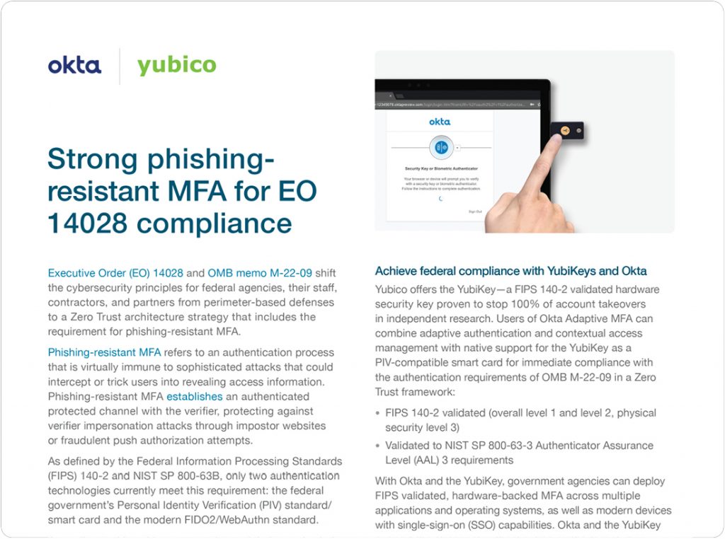 okta finger press yubikey