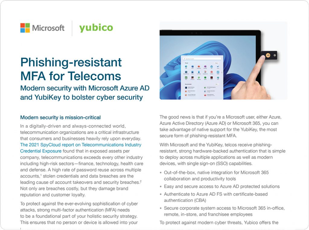 Microsoft and Yubico solution brief