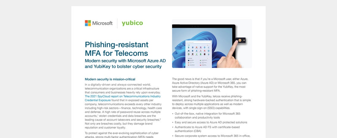 Microsoft and Yubico solution brief