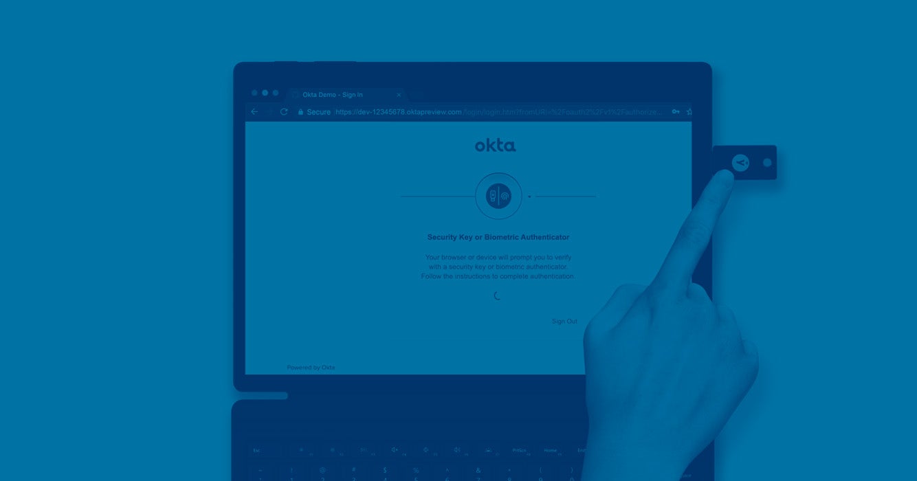 okta and yubikey on laptop