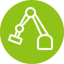 green manufacturing arm icon