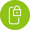 green phone lock icon