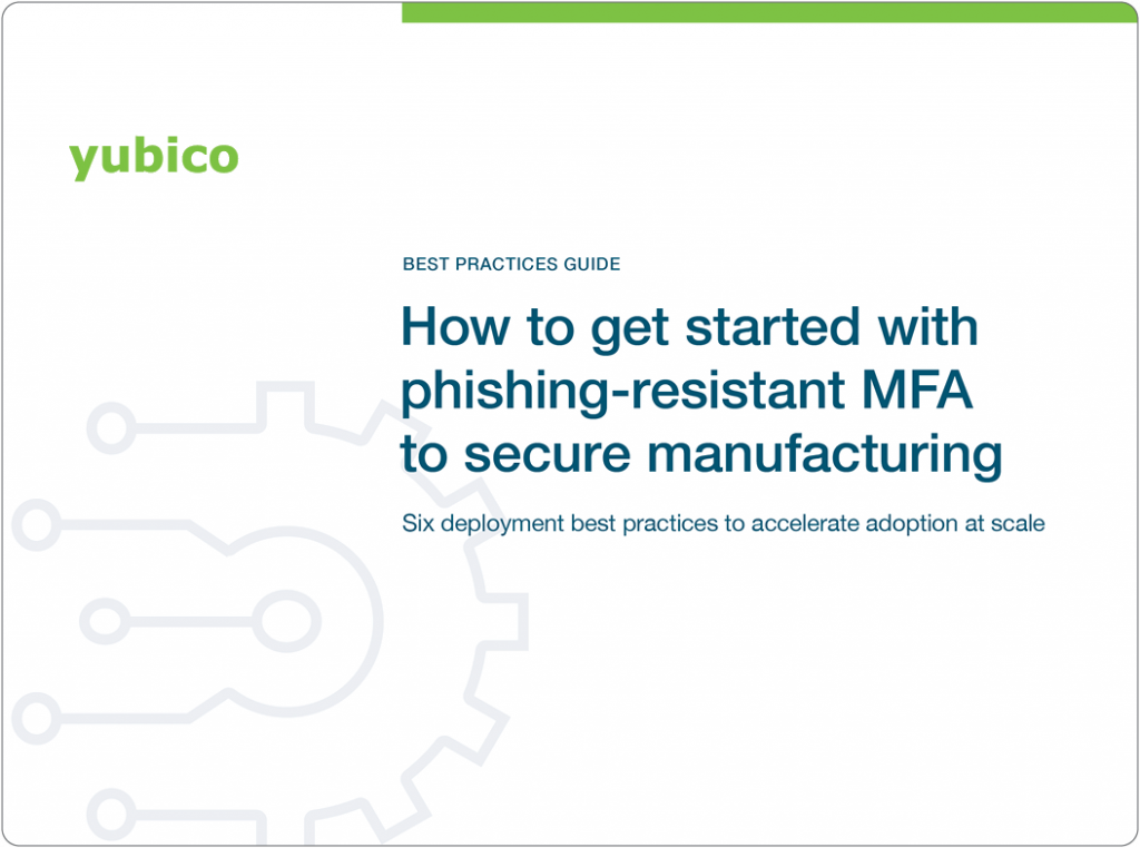 Phishing-resistant MFA for Manufacturing best practice guide preview