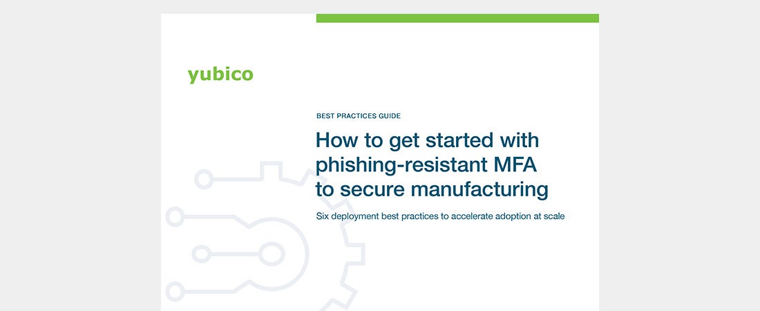 Phishing-resistant MFA for Manufacturing best practice guide preview