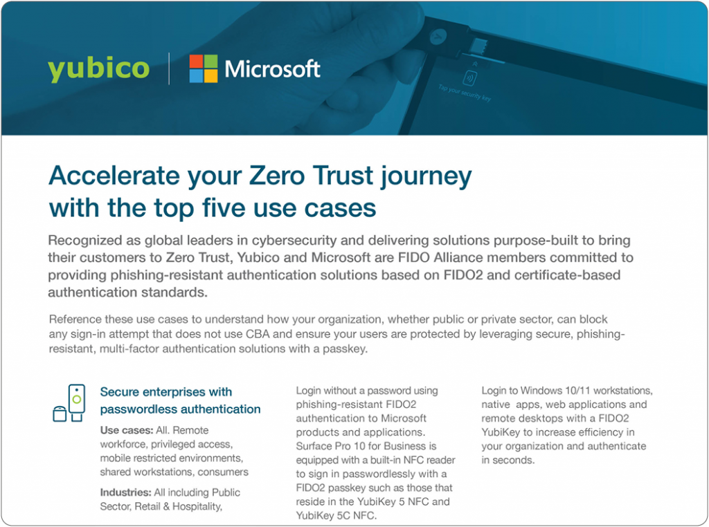 Yubico and Microsoft data sheet in-line image