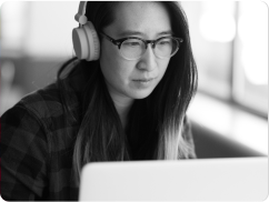 woman with headset