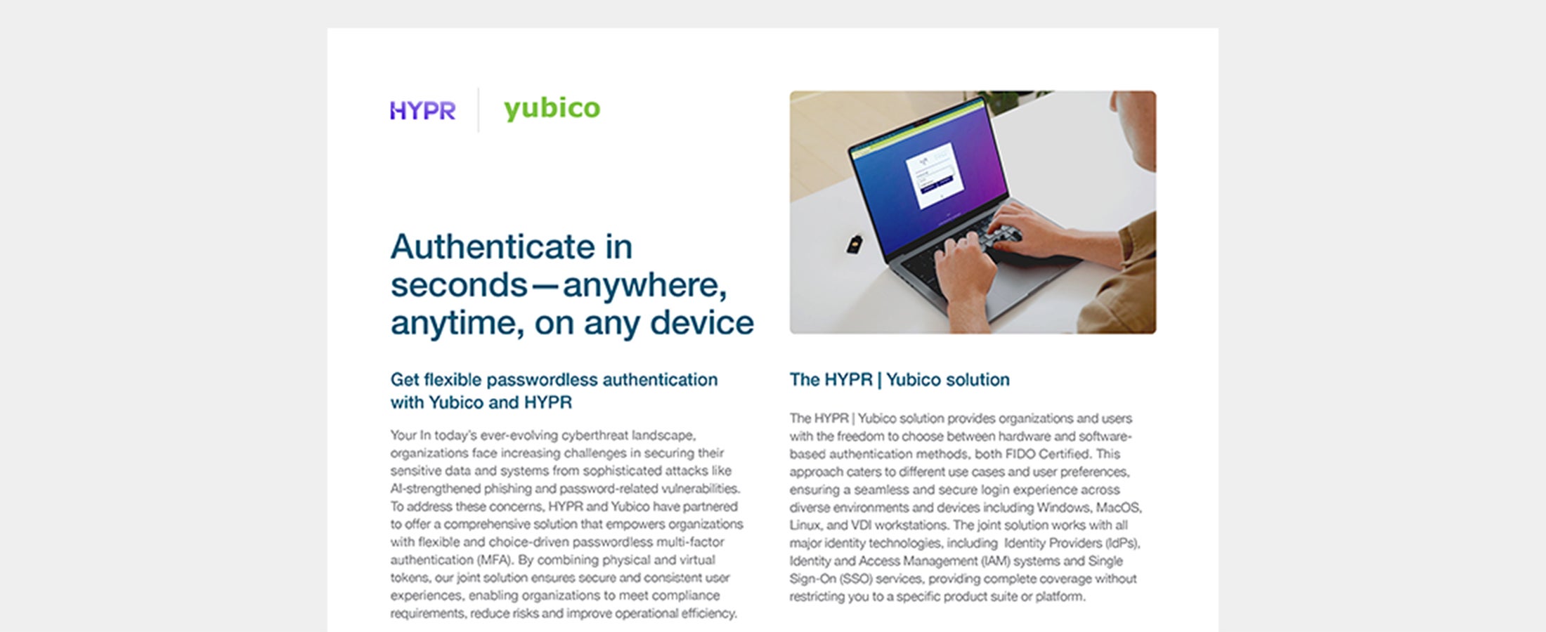 HYPR and Yubico solution brief preview