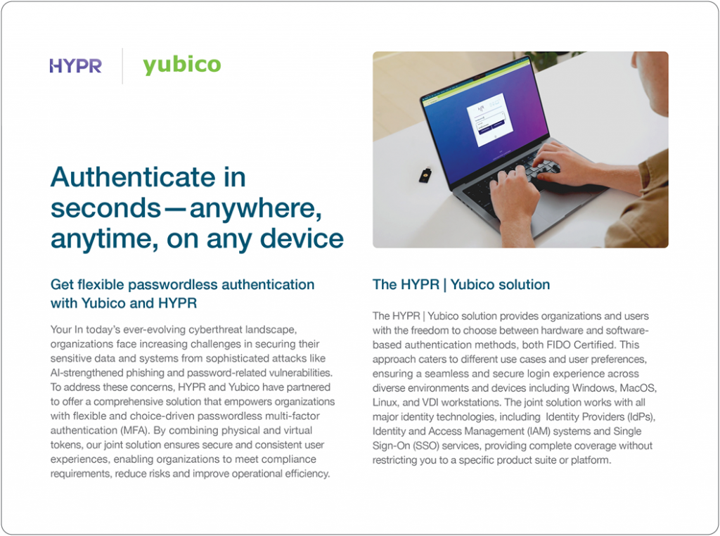HYPR and Yubico solution brief preview