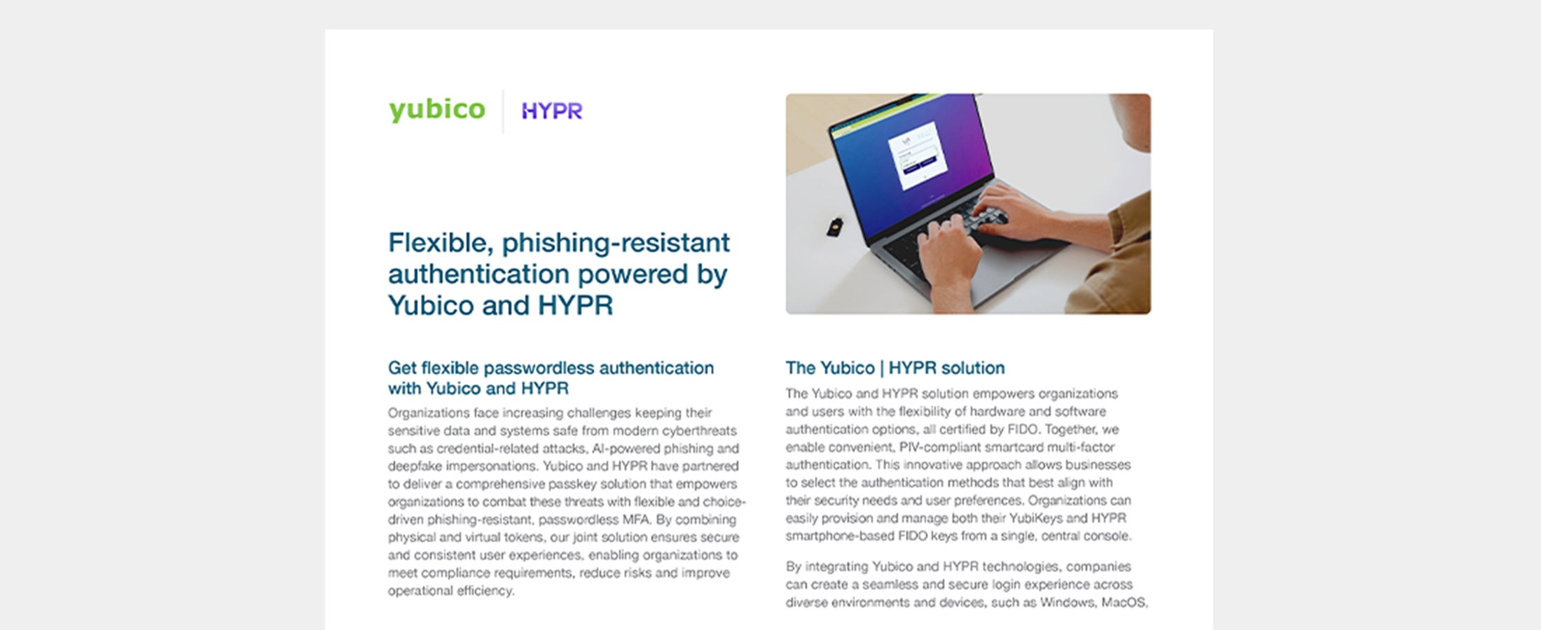 Yubico | HYPR solution brief cover