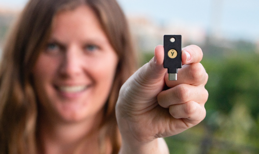 holding YubiKey