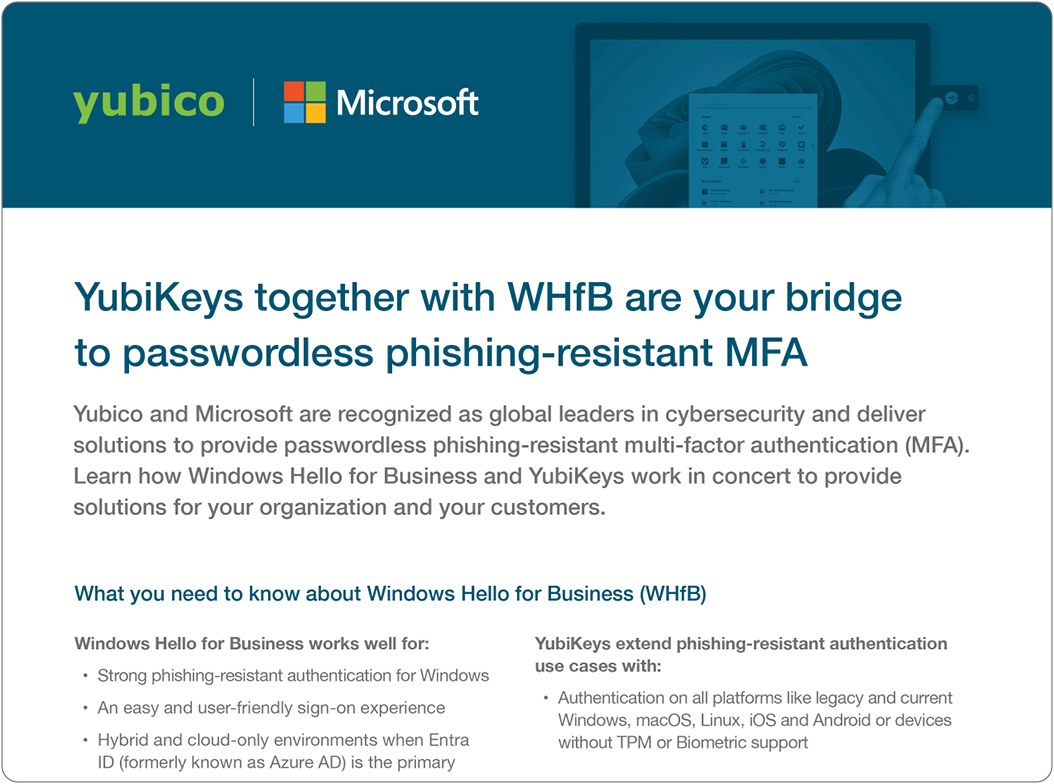Go Passwordless with Windows Hello for Business and YubiKeys Yubico