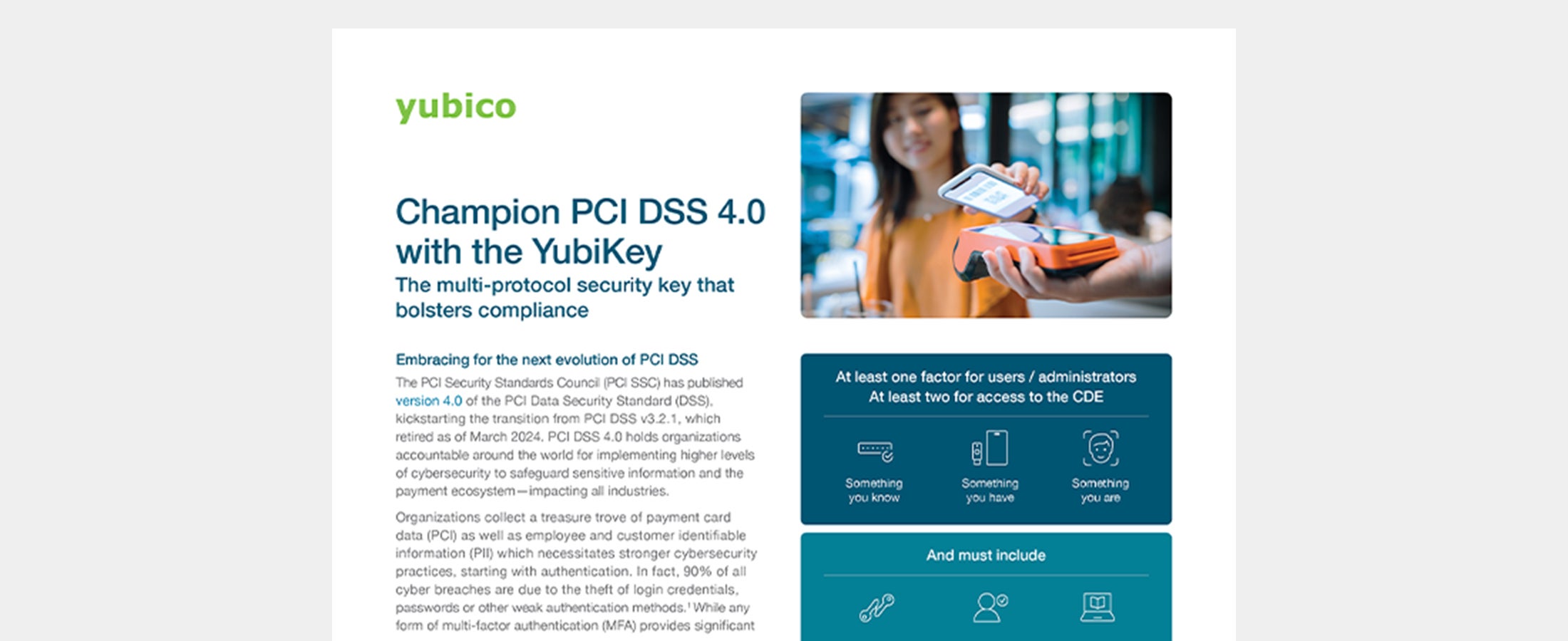 Champion PCI DSS 4.0 with the YubiKey solution brief cover image
