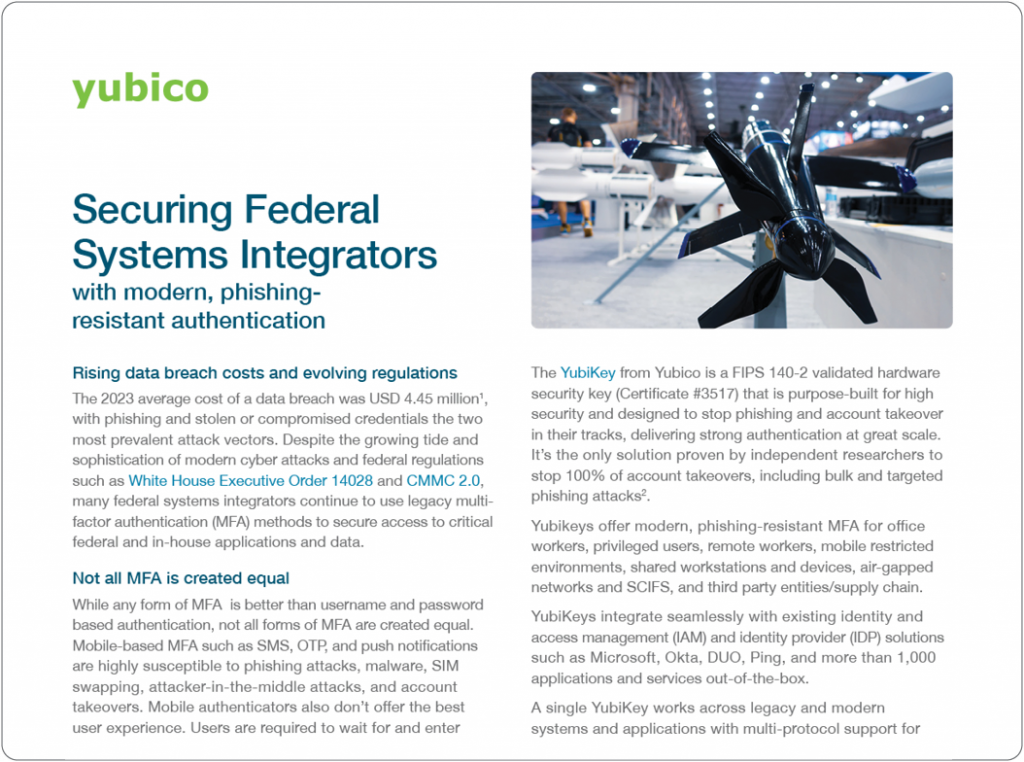 Securing Federal Systems Integrators solution brief cover image