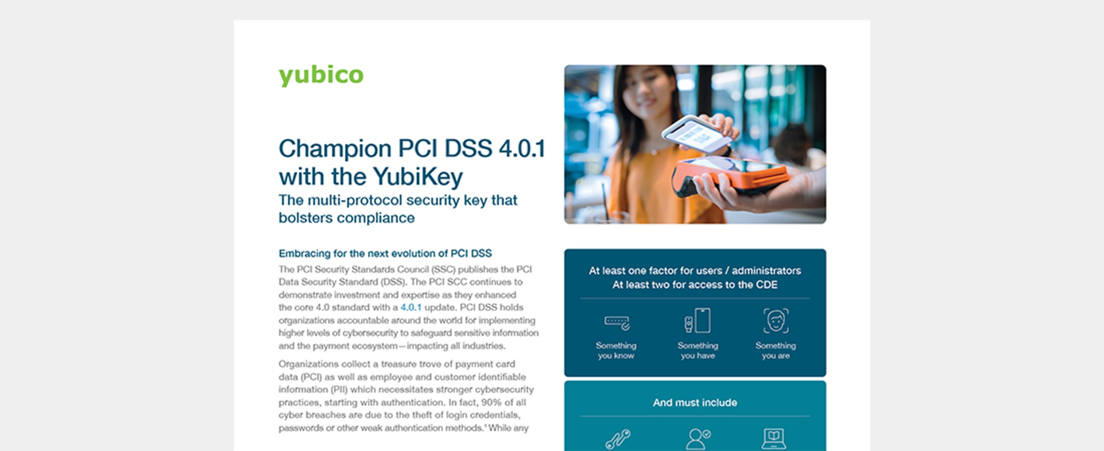 Champion PCI DSS 4.0.1 with the YubiKey solution brief cover image