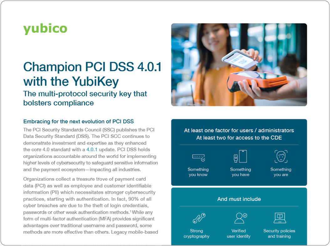 Champion PCI DSS 4.0.1 with the YubiKey hero image