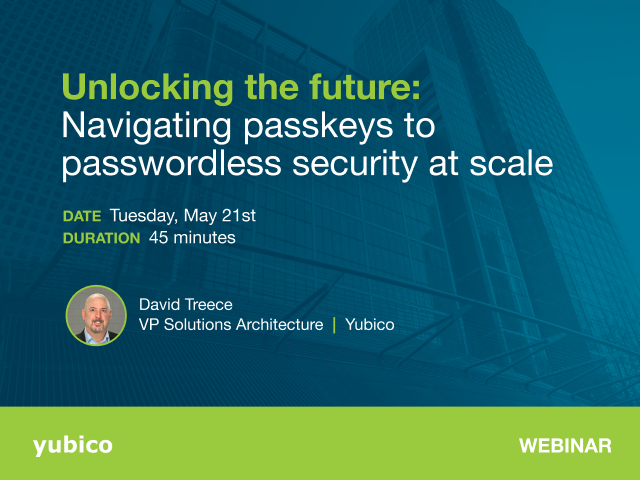 Unlocking the future: Navigating passkeys to passwordless security at scale webinar cover image