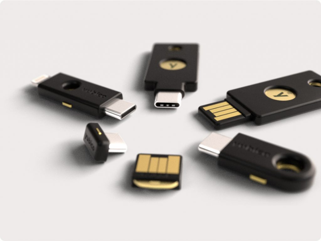 YubiKeys in a circle