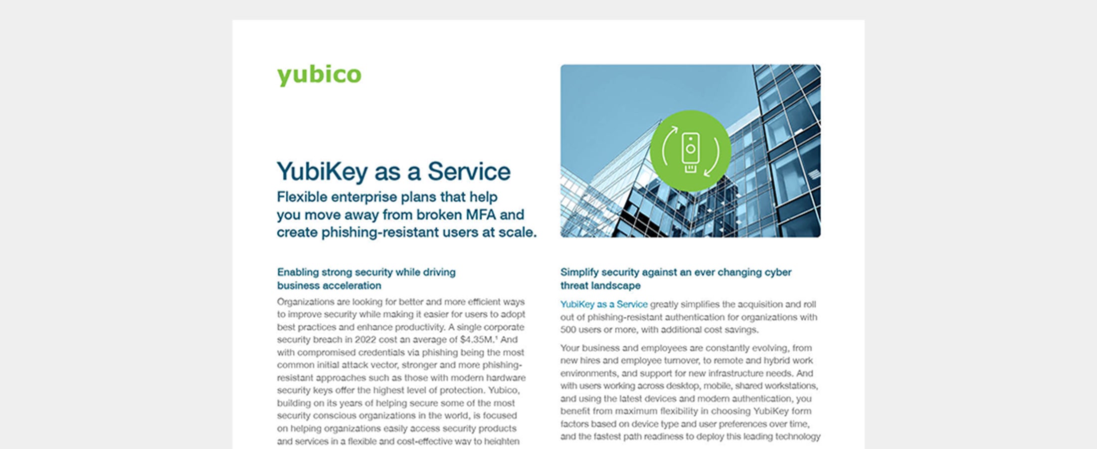 YubiKey as a Service product brief preview