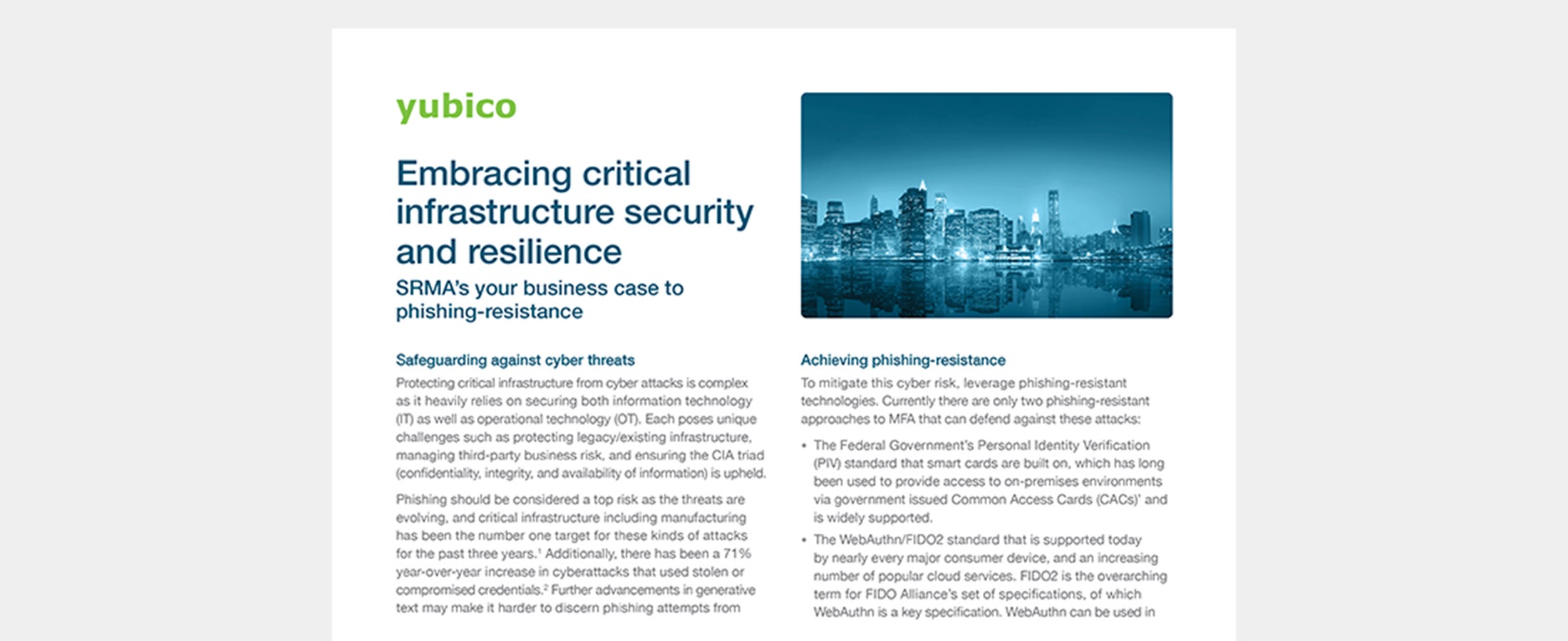 Embracing critical infrastructure security and resilience solution brief cover