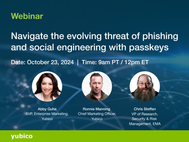 Navigate the evolving threat of phishing and social engineering with passkeys webinar cover image