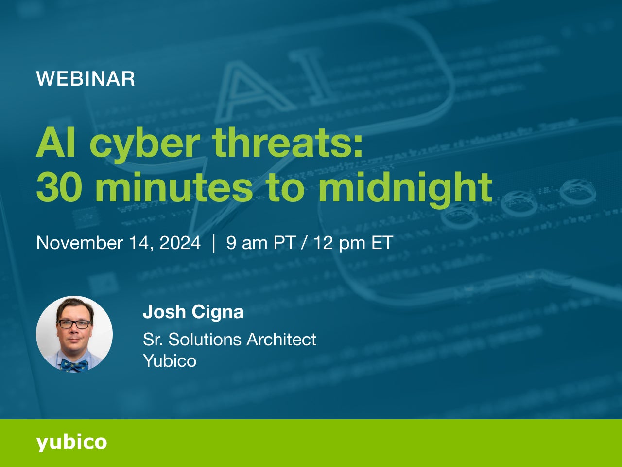 AI cyber threats: 30 minutes to midnight webinar cover image