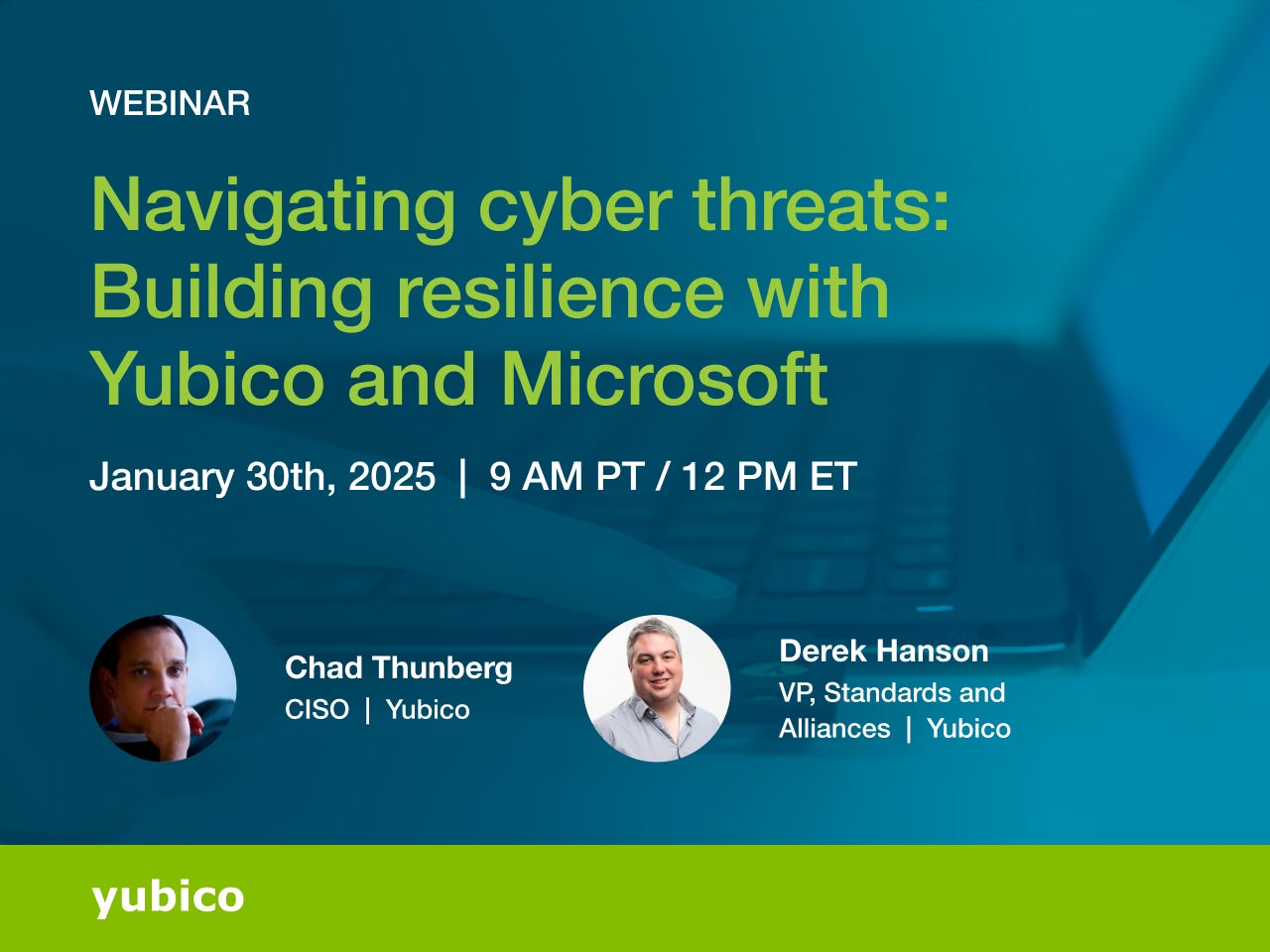 Navigating cyber threats: Building resilience with Yubico and Microsoft webinar cover image