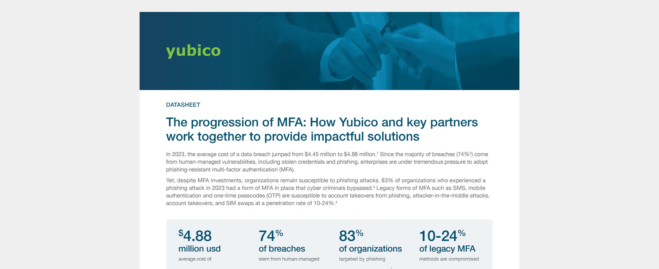 Progression of MFA: How Yubico and key partners work together to provide solutions that make an impact datasheet