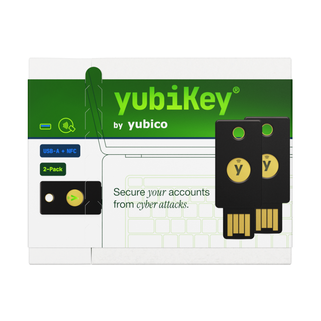 Retail packaging for x2 YubiKey 5 NFC
