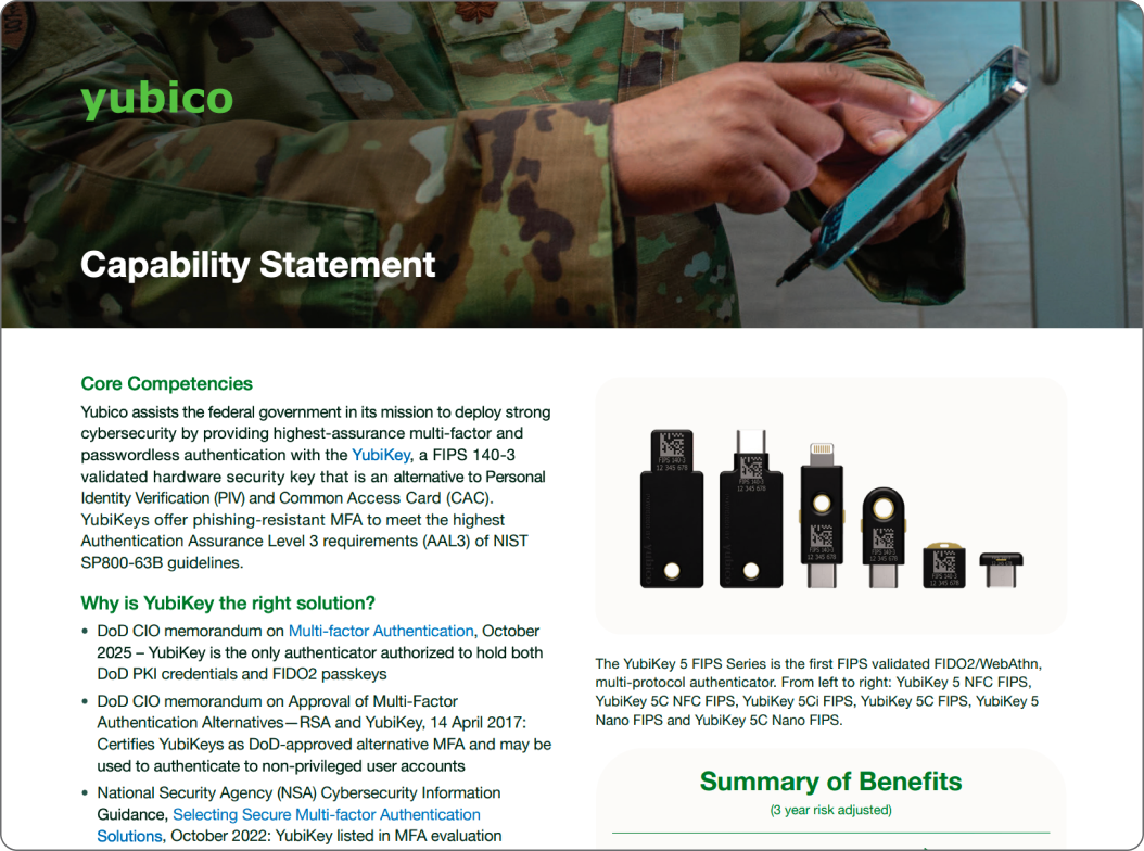 YubiKey Capability Statement hero image